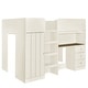 preview thumbnail 6 of 7, Wood Full Size Loft Bed with Built-in Wardrobe,Desk,Storage Shelves