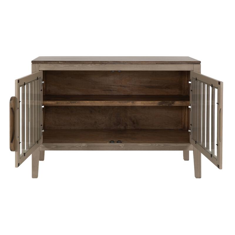 Maltie Sideboard Console Cabinet, 2 Doors, Sand Brown Wood, 54 Inch