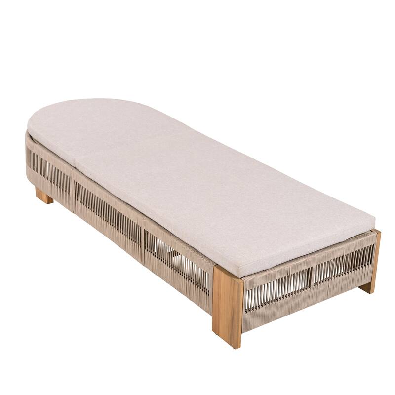 Spruce & Spring Khloe Outdoor Chaise Lounge Chair, Acacia wood Pool Chair