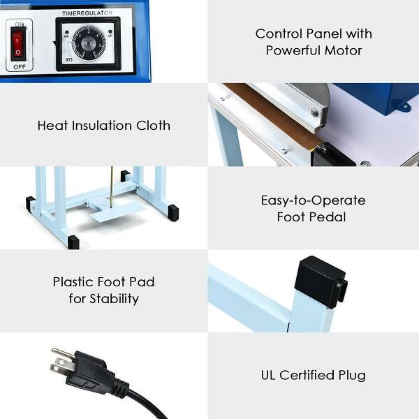 Shop Gymax 12 Foot Pedal Impulse Sealer Heat Seal Plastic Bag