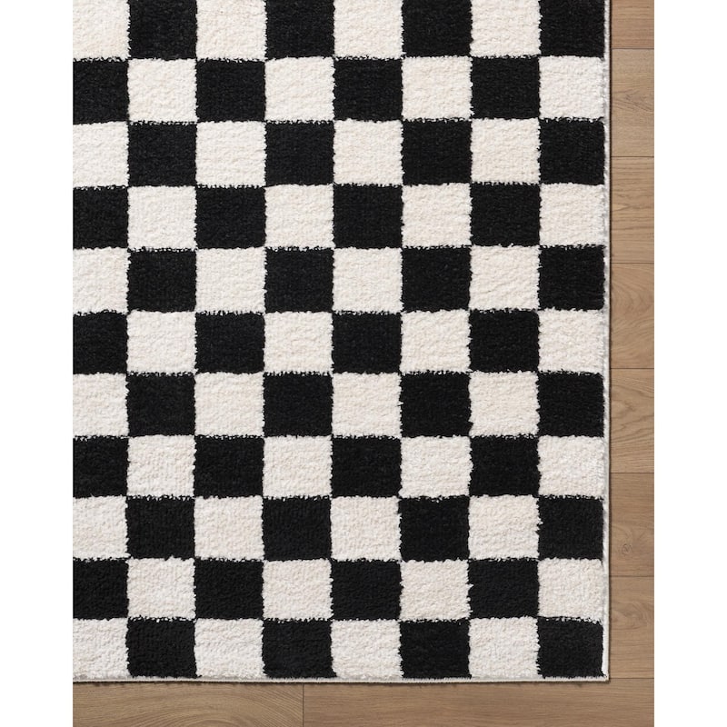 Livabliss Scandinavian Fossay Shag Stripe Washable Area Rug