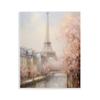 Stupell Soft Eiffel Tower River View Wall Plaque Art Design By Arlington Prints