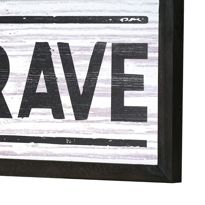 American Art Decor Home Of The Brave Wood Novelty Wall Sign - 36" x 8" - 36" x 8"