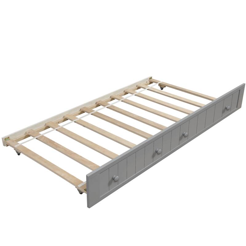 Twin Wooden Daybed with Trundle Bed