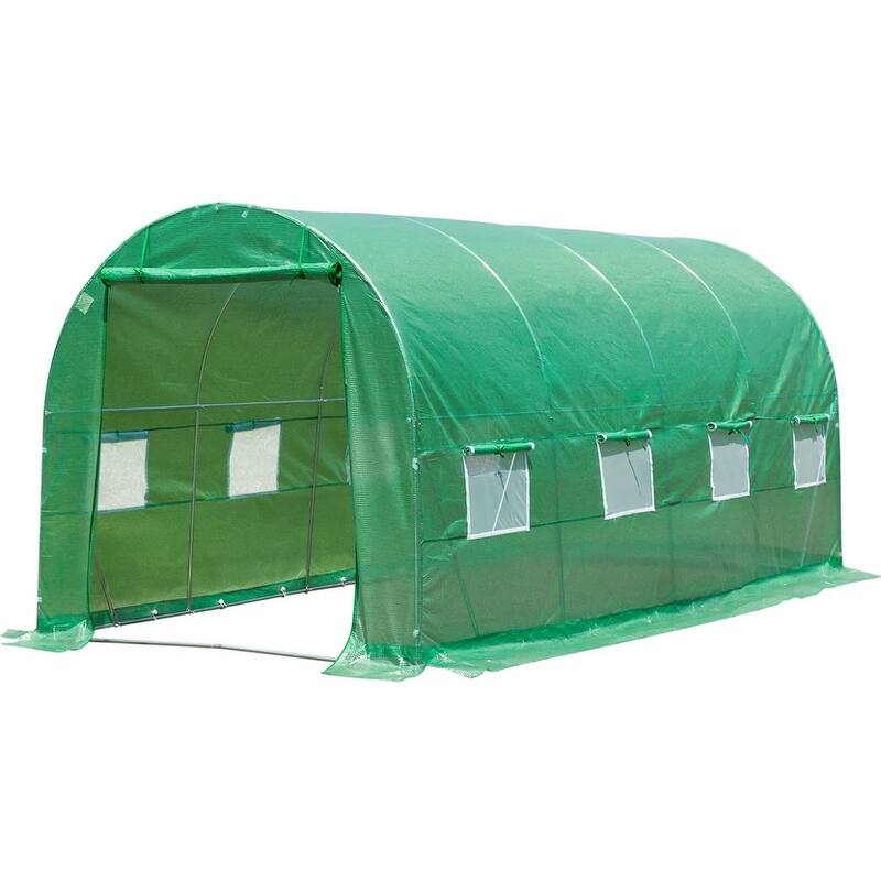 EROMMY Large Walk-in Greenhouse, Portable Greenhouse with 2 Roll-up Zippered Doors&20 Screen Windows, Tunnel Garden Plant