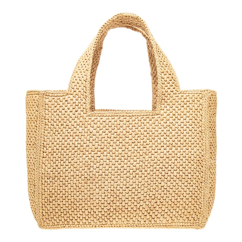 Small Loewe Font Tote in Raffia