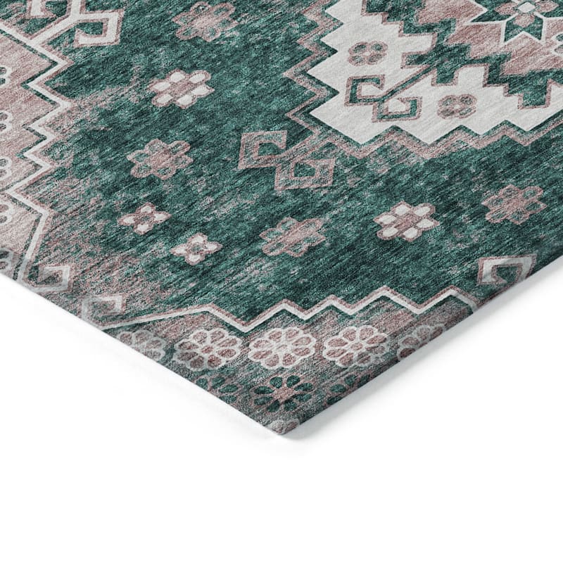 HomeRoots Medallion Traditional Rectangle Outdoor Rug