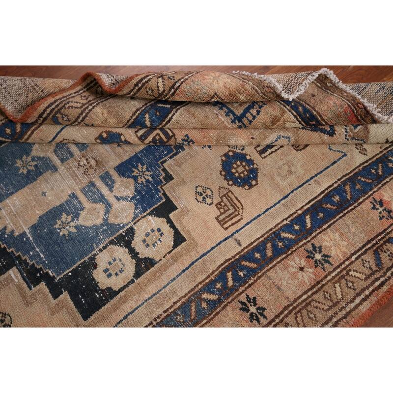Distressed Tribal Hamedan Persian Accent Rug Hand-Knotted Wool Carpet - 4'2" x 6'4"