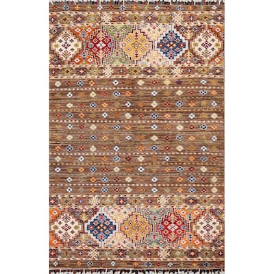 Vegetable Dye Kazak Oriental Wool Area Rug Hand-knotted Bedroom Carpet - 3'4" x 5'11"