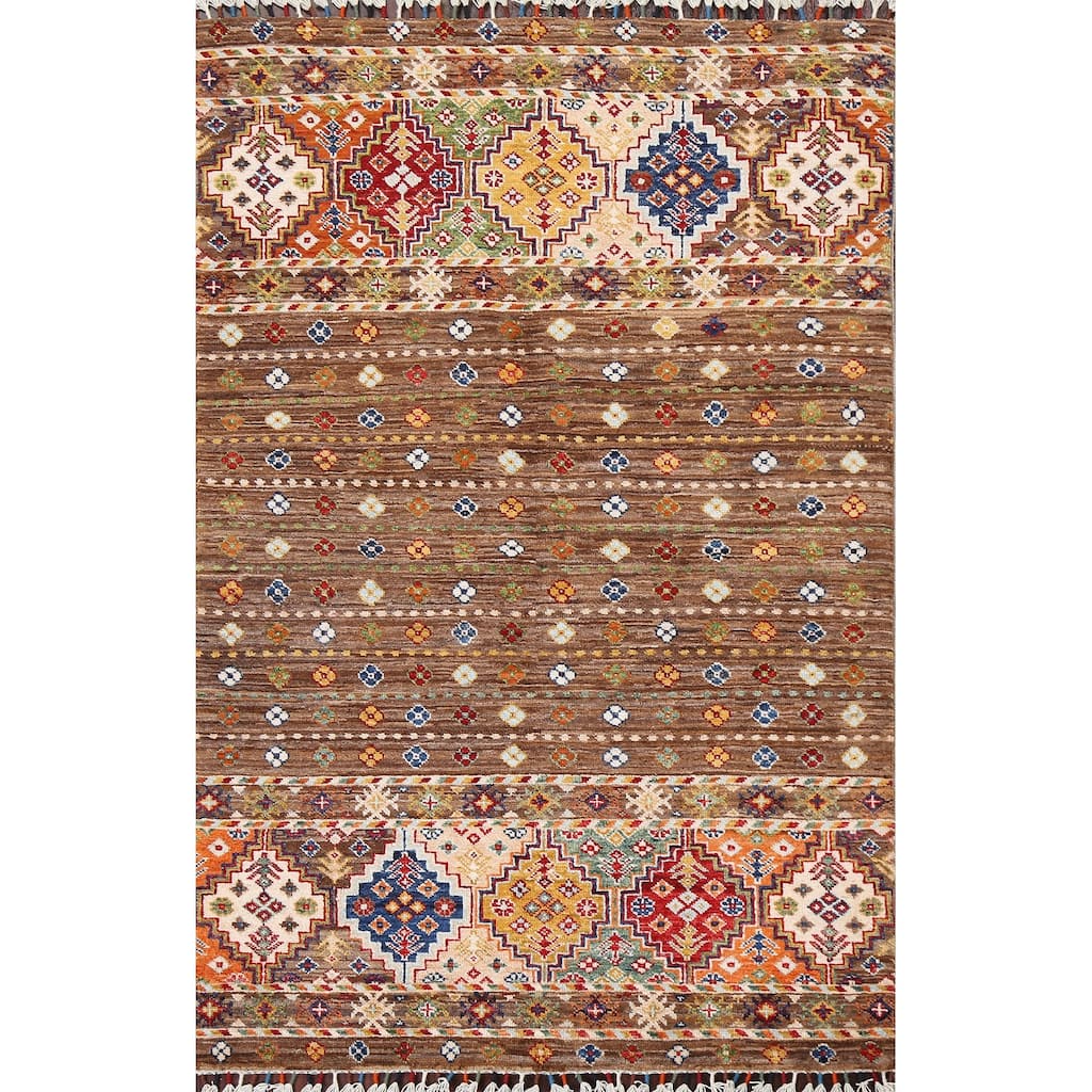 Vegetable Dye Kazak Oriental Wool Area Rug Hand-knotted Bedroom Carpet - 3'4" x 5'11"
