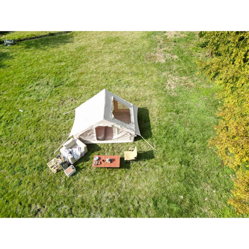 Inflatable Camping Tent Easy Setup 4 Season Glamping Tent with High Performance Inflatable Structure 4-6 Persons