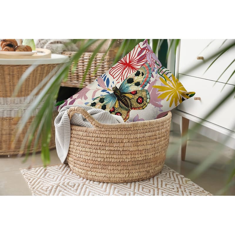 Butterfly In Floral Jumble Decorative Throw Pillow