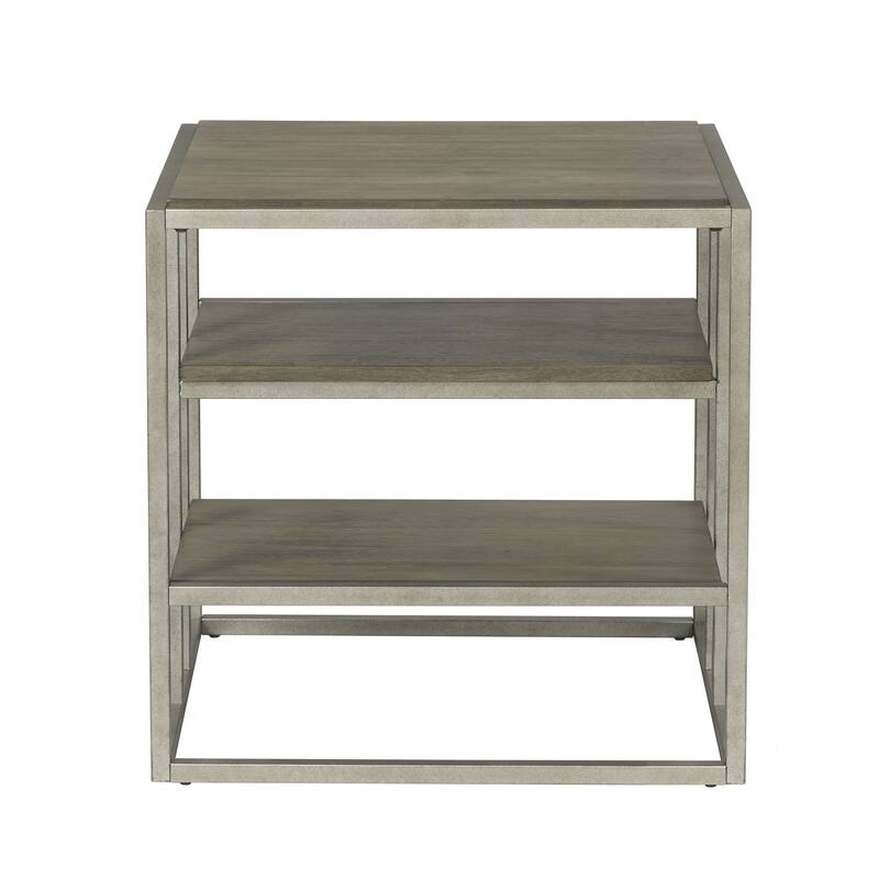22" Modern Rectangular End Table with Storage Shelf and Metal Frame for Living Room or Bedroom