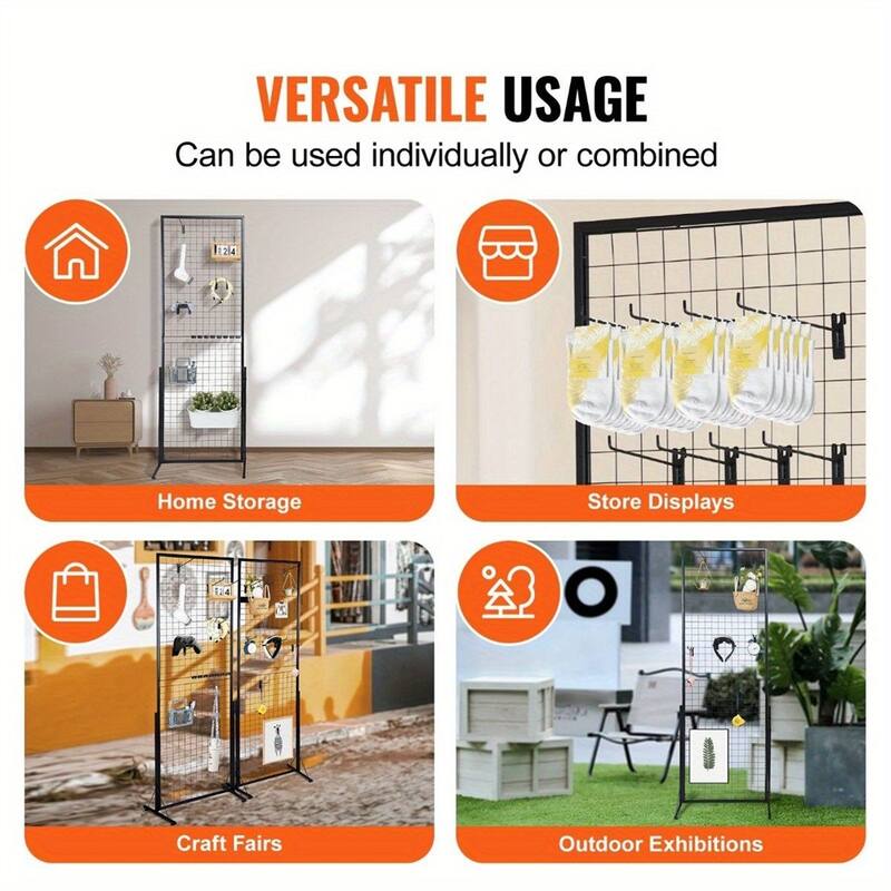 2' x 5.6' Grid Wall Panels Tower,2 Packs Wire Gridwall Display Racks