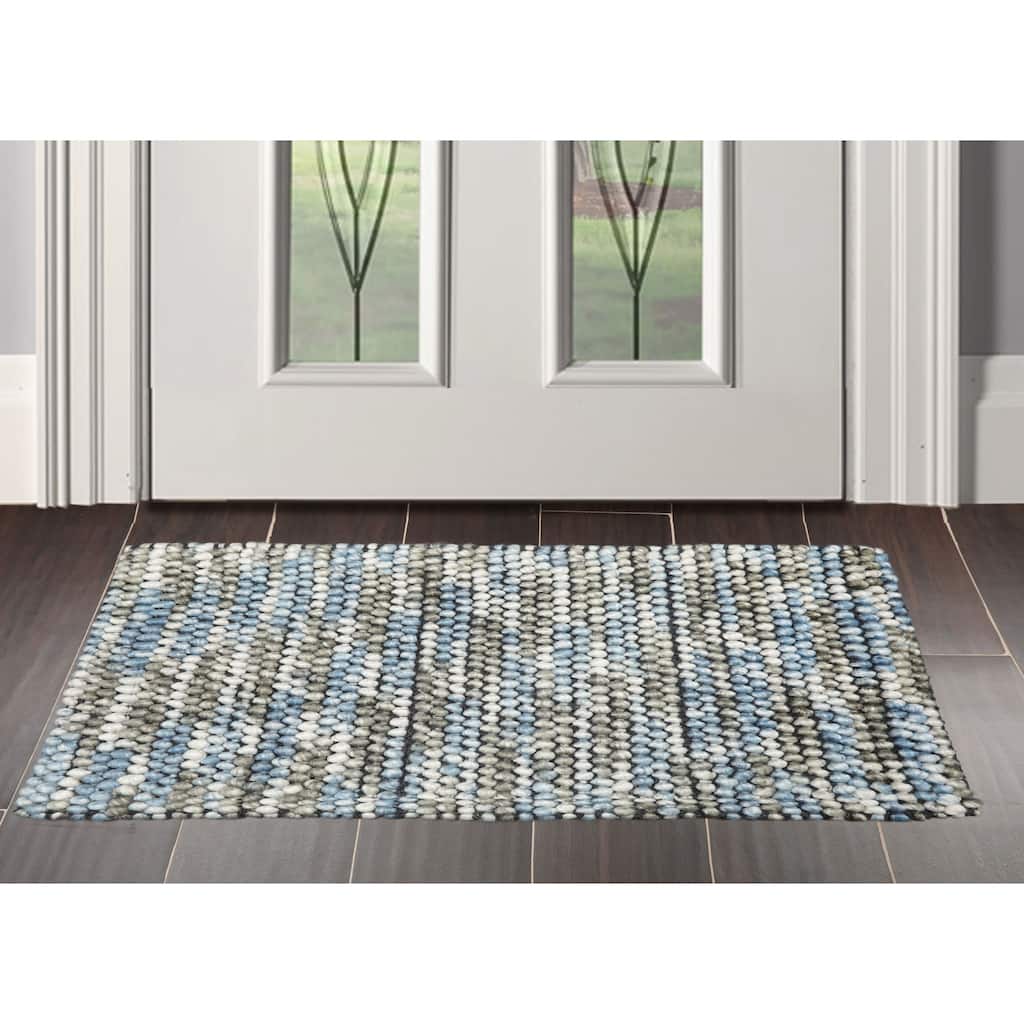 Hand Made Gray Polyester Modern & Contemporary Oriental Area Rug