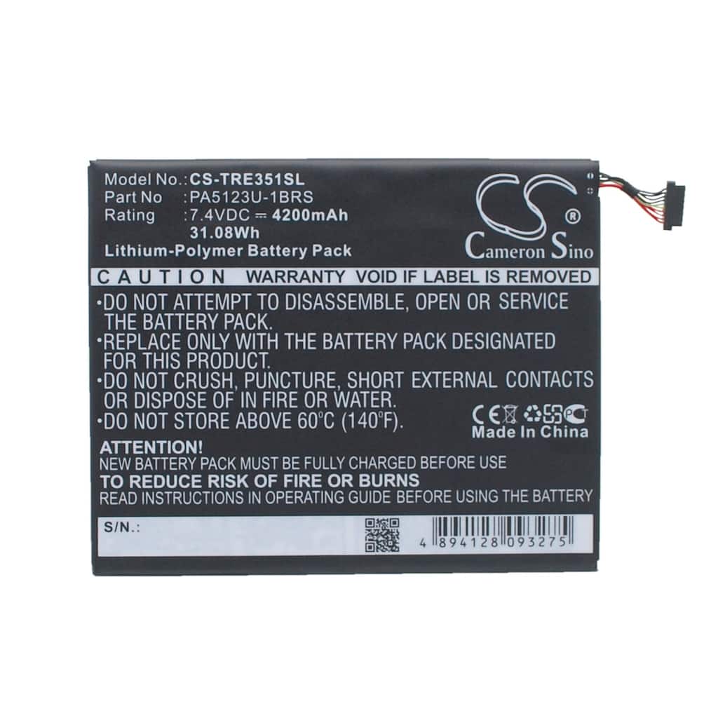 Battery for Toshiba AT10LE-A-108 AT15LE-A32 Excite Pro 10.1 PA5123U-1BRS Tablet - Black