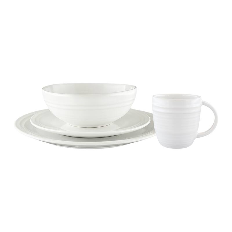 Lines Collection 16-Piece Dinnerware Set - Off-White