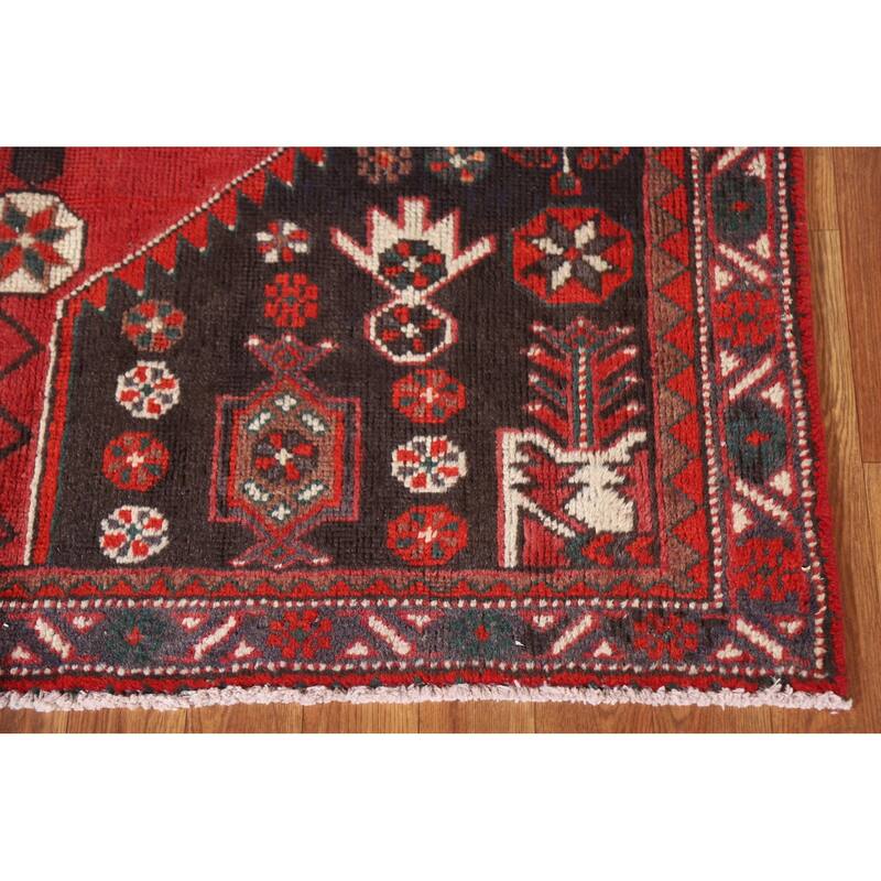 Hamedan Persian Vintage Area Rug Handmade Wool Carpet - 4'0"x 7'0"