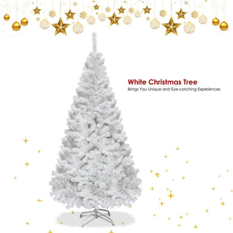 Clihome 5-8 ft White Artificial PVC Christmas Tree