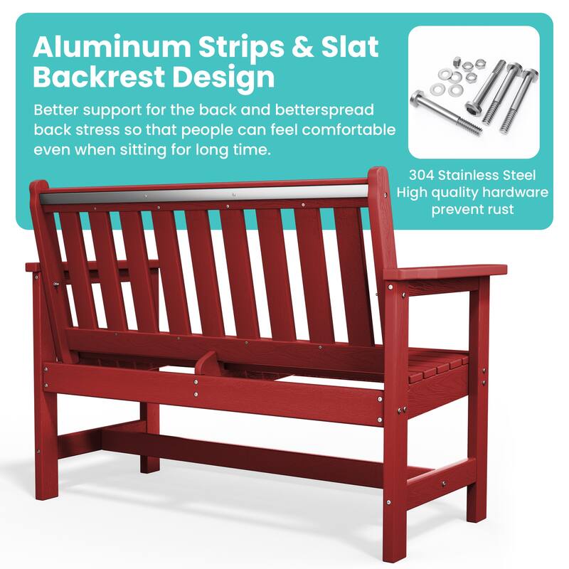 Outdoor 2-Person Garden Bench 42.92-in W x 35.83-in H