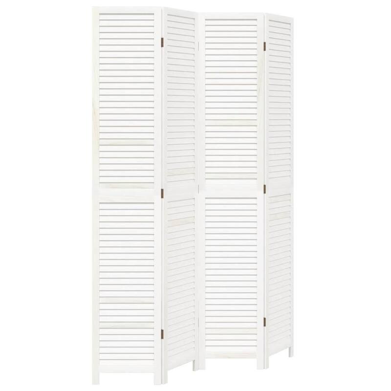 vidaXL Room Divider Privacy Screen Living Room White Solid Wood Paulownia