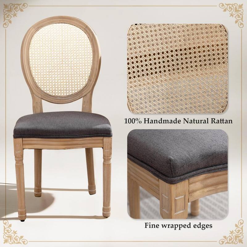 Upholstered French Style Nailhead Dining Chairs(Set of 4)