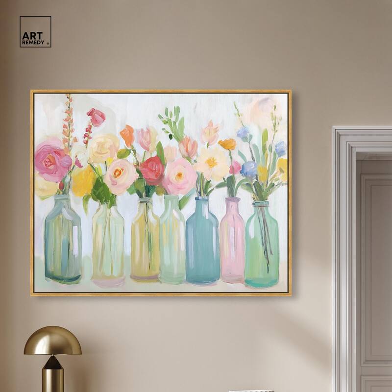 Bottled Blooms Canvas by Art Remedy