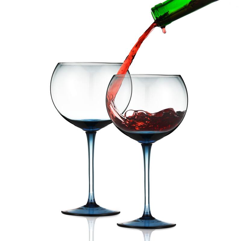 Berkware Set of 2 Sparkling Colored Glasses - Blue