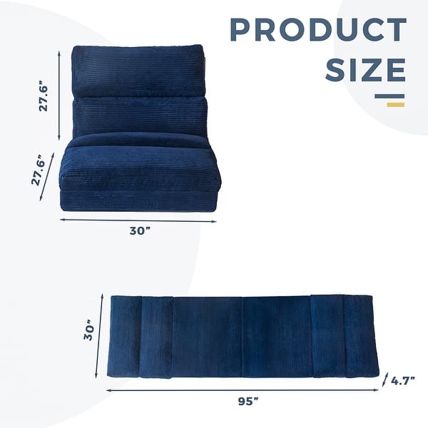 dimension image slide 11 of 26, Folding Sofa Bed,Sleeper Sofa Chair Bed Upholstered Sofa Couches