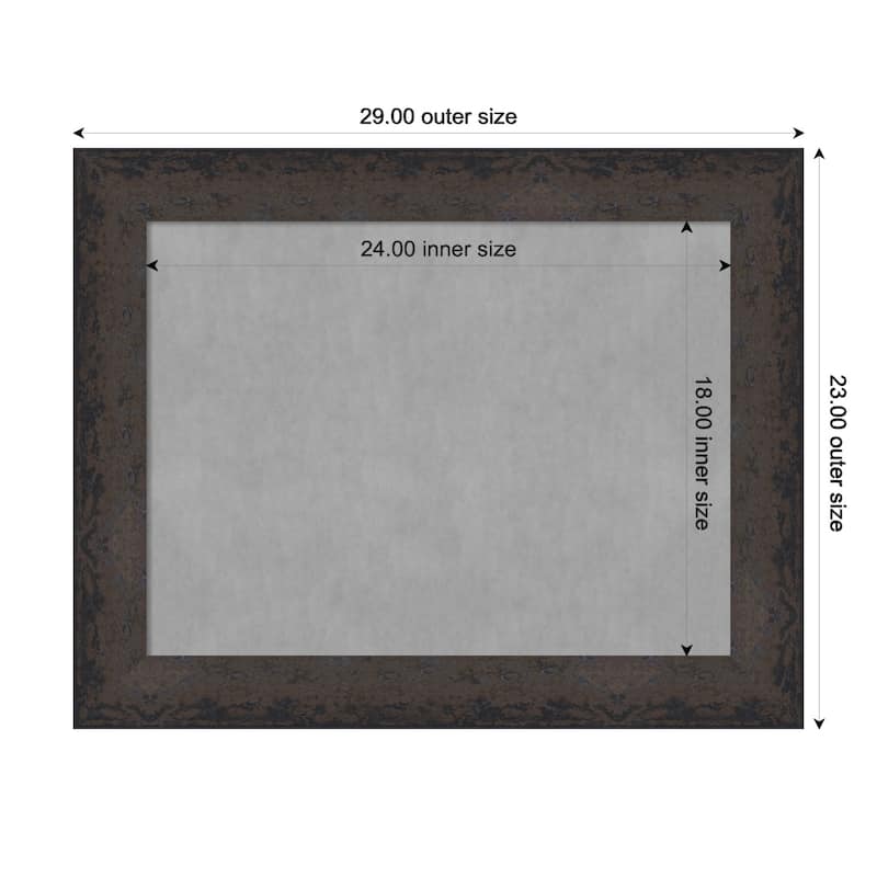Amanti Art Dappled Black Brown Framed Magnetic Board - Board Size 24x18