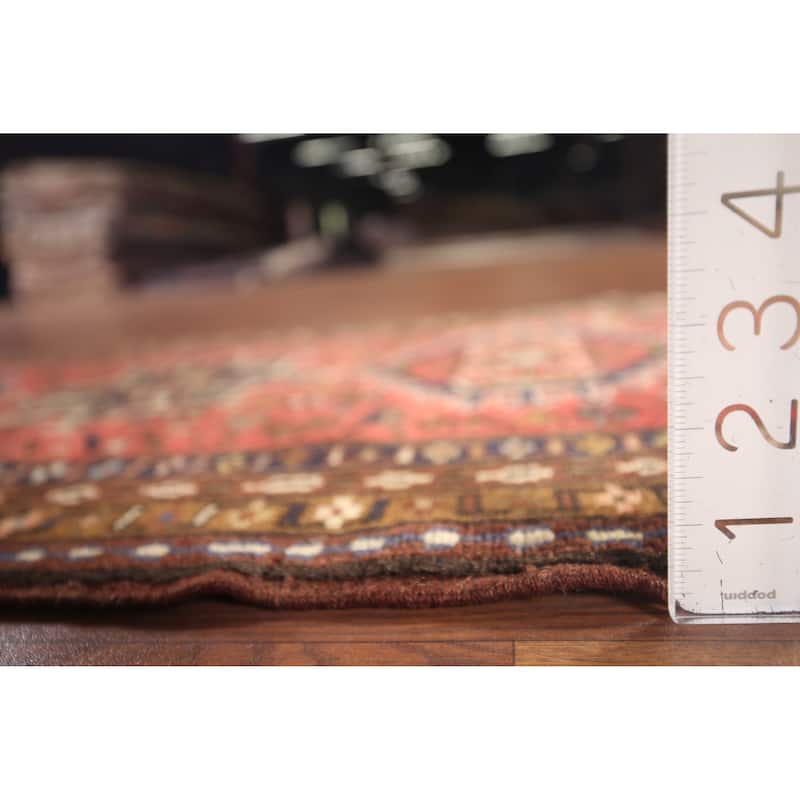 Geometric Gharajeh Persian Runner Rug Handmade Tribal Red Wool Carpet - 2'5"x 9'5"