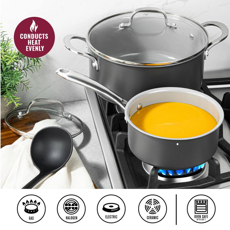 Granitestone Pro Hard Anodized 13 Piece Nonstick Cookware Set with Utensils