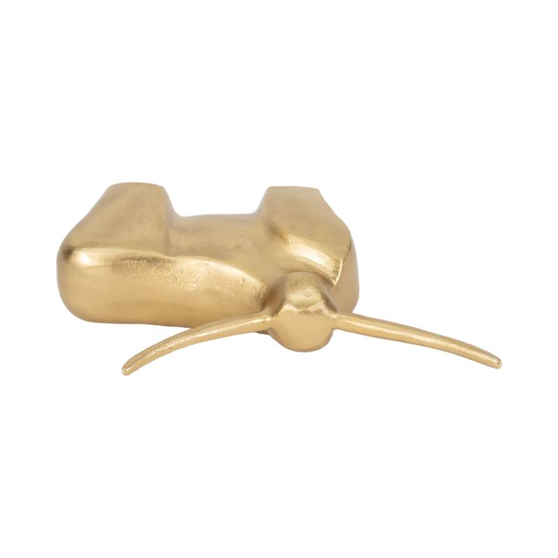 Sagebrook Home Gold Aluminum 8" Standing Bull Figurine - A Majestic Accent for Home Decor - 12" x 3" x 8"