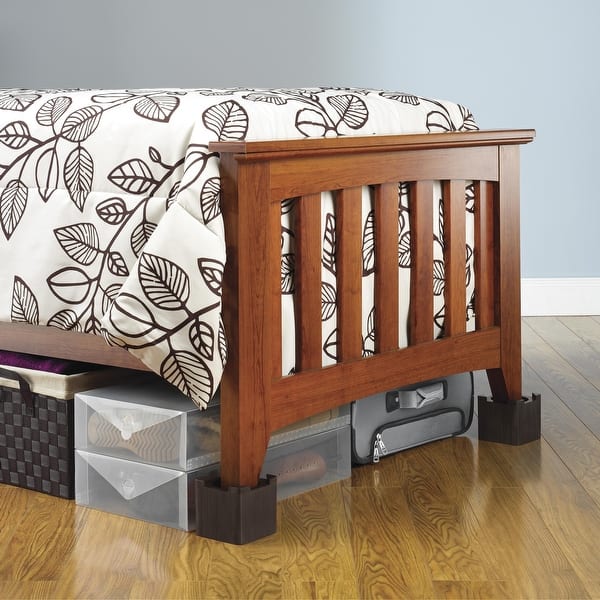 Whitmor Wood Bed Risers - Espresso - Set of 4 - Bed Bath & Beyond ...
