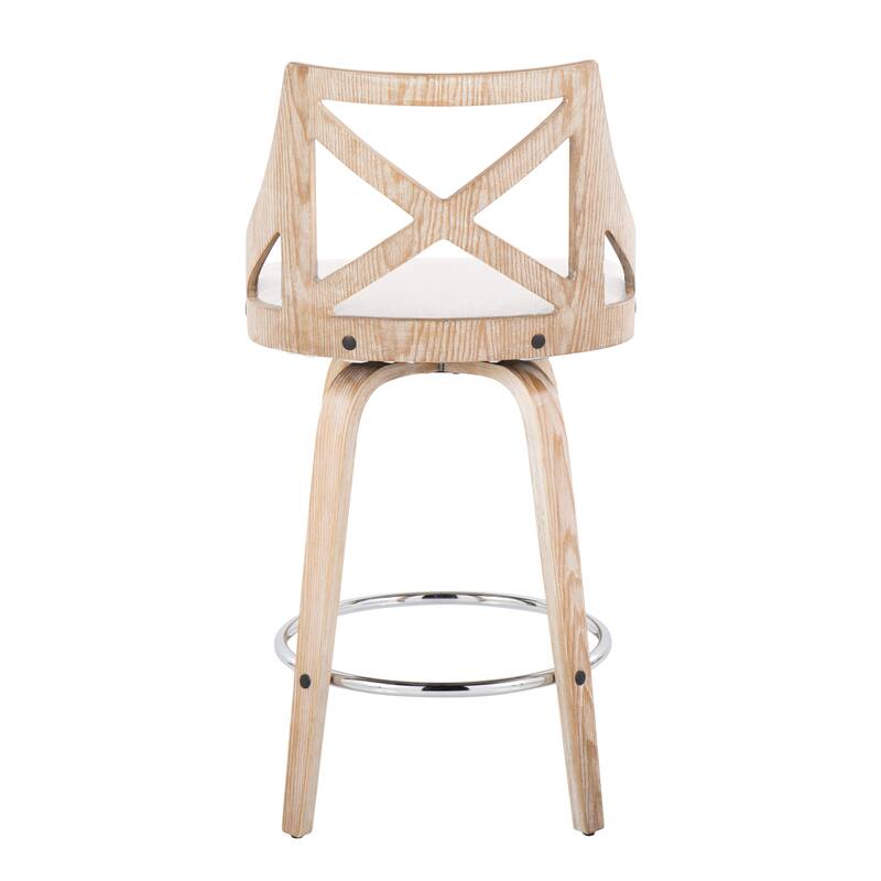 The Gray Barn Charlotte 26" Fixed-Height Counter Stool with Bent Wood Legs (Set of 2)
