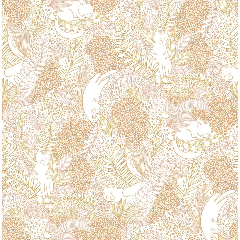 NuWallpaper Botanical Terracotta Gato Garden Novelty Peel & Stick Wallpaper