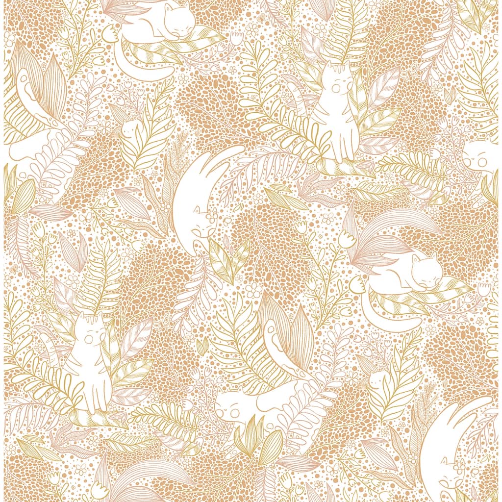 NuWallpaper Botanical Terracotta Gato Garden Novelty Peel & Stick Wallpaper