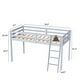 preview thumbnail 45 of 57, Espresso Wood Junior Loft Bed with Stairs for Adults, Kids and Young Teens