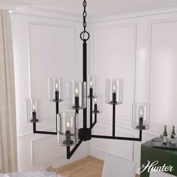 slide 2 of 10, Hunter Kerrison Chandelier - Dining Room, Entry - Contemporary, Transitional, Industrial, Rustic 30" x 26" - Natural Iron