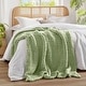 preview thumbnail 17 of 93, Madison Park Hand Made Chunky Double Knit Throw Blanket Sage Green
