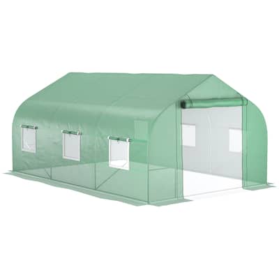 11.5'x 10'x 7'Walk-in Greenhouse,Tunnel Green House with Zippered Mesh Door and 6 Mesh Windows