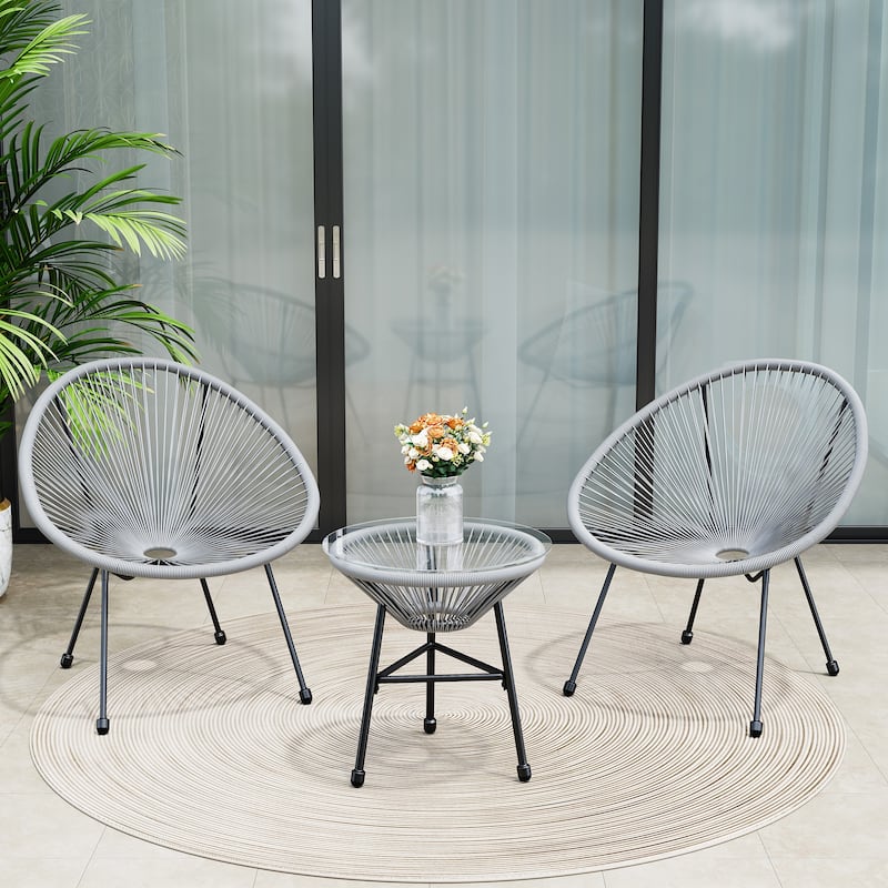3 Piece Outdoor Acapulco Patio Bistro Set