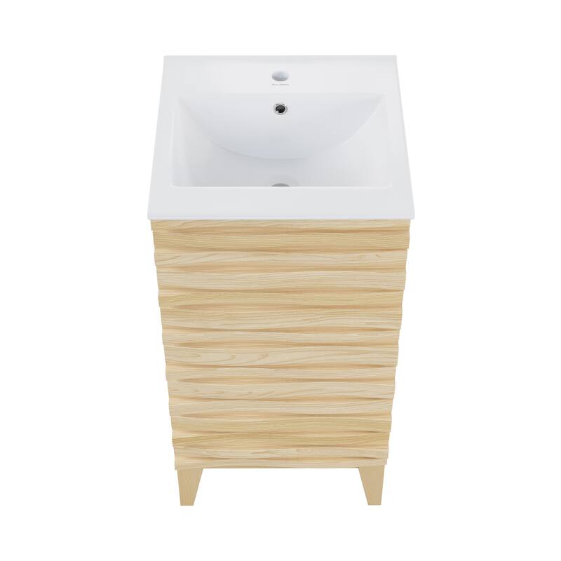 Cascade 18" Bathroom Vanity In Natural Oak