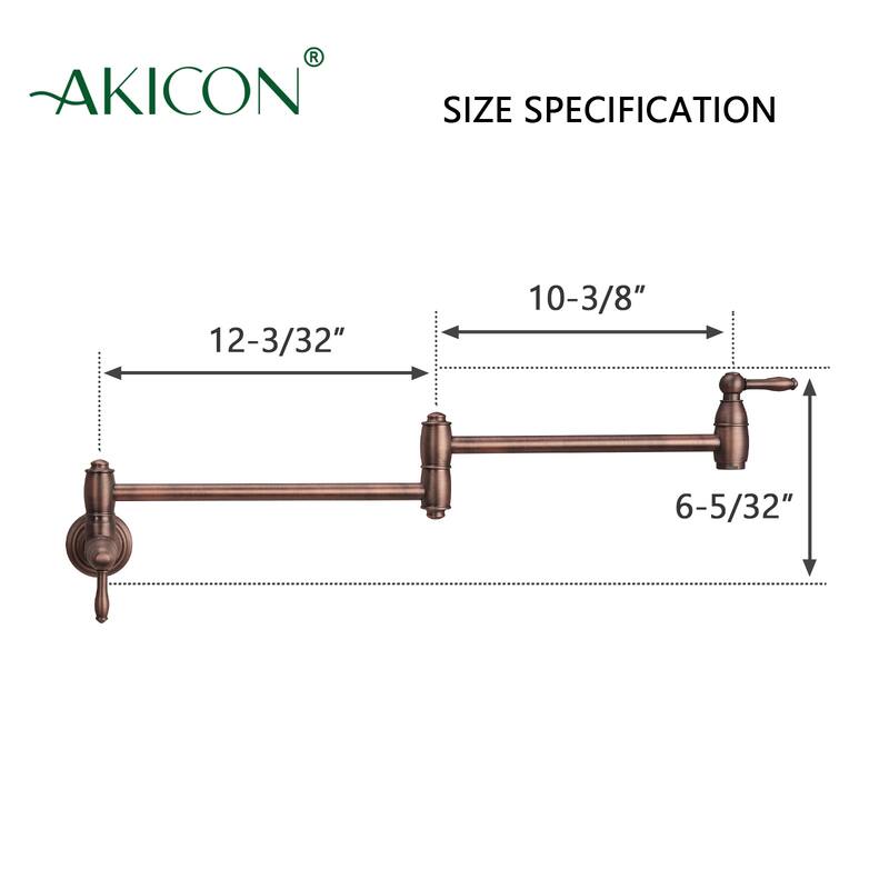Copper Wall-Mounted Pot Filler Faucet