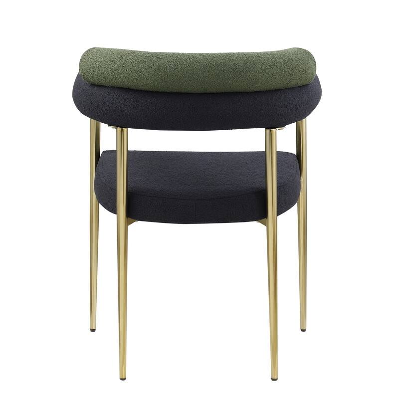 Mid-Century Modern Upholstered Dining Chairs with Metal Legs Set of 2