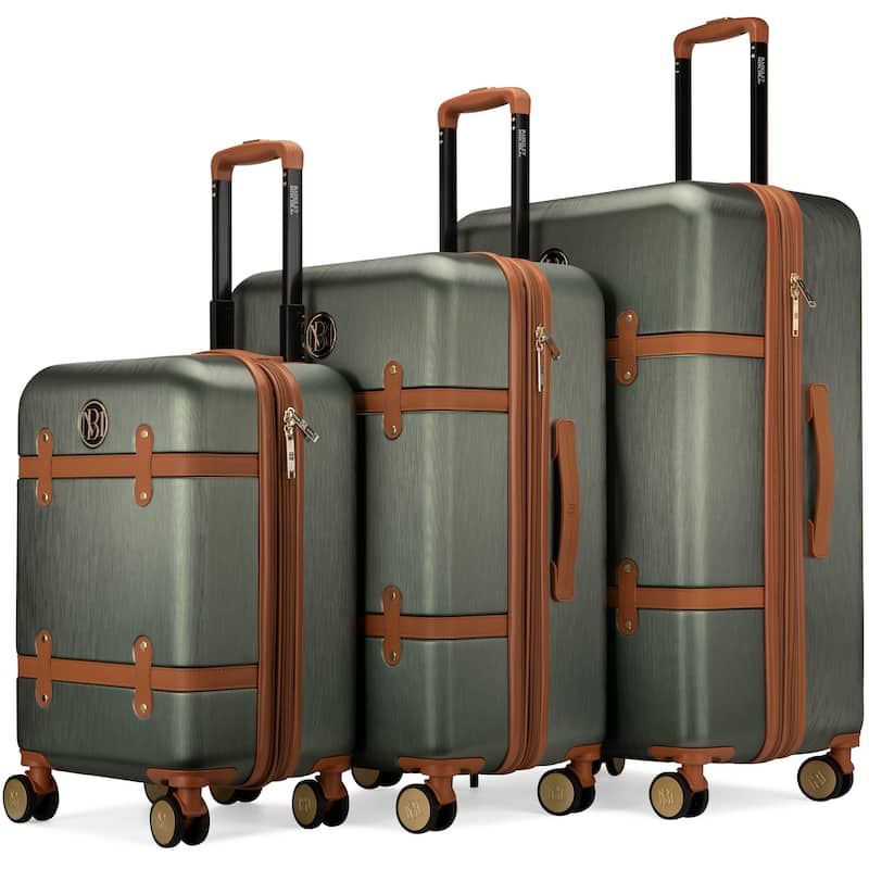 BADGLEY MISCHKA Grace 3 Piece Expandable Spinner Luggage Set - Green