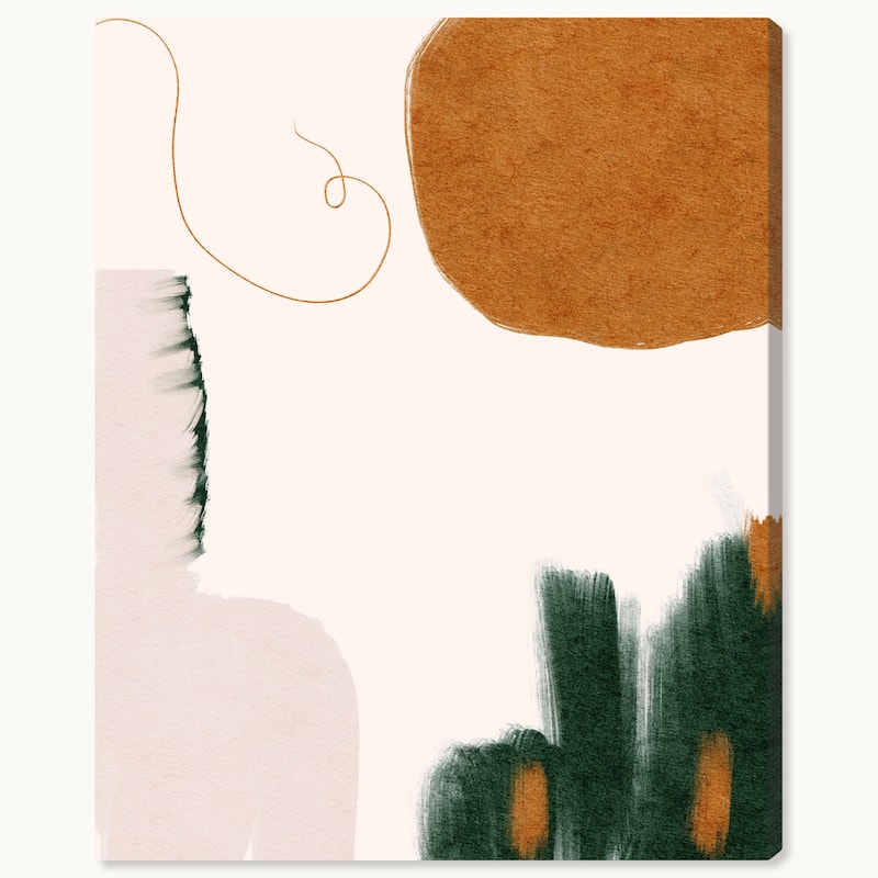 Wynwood Studio Canvas Abstract Desert Day and Cactus Brown Modern & Contemporary Wall Art Canvas Print