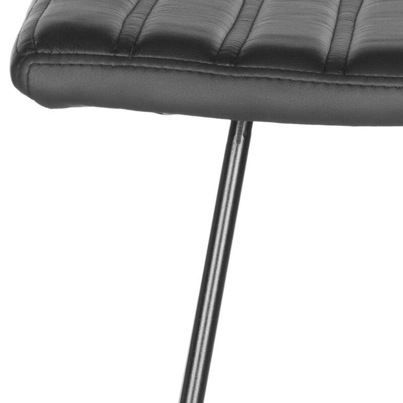 SAFAVIEH Concha Mid-Century Dining Modern Black 30-inch Bar Stool (Set of 2) - 16.5" x 16" x 30" - 17Wx16Dx30H