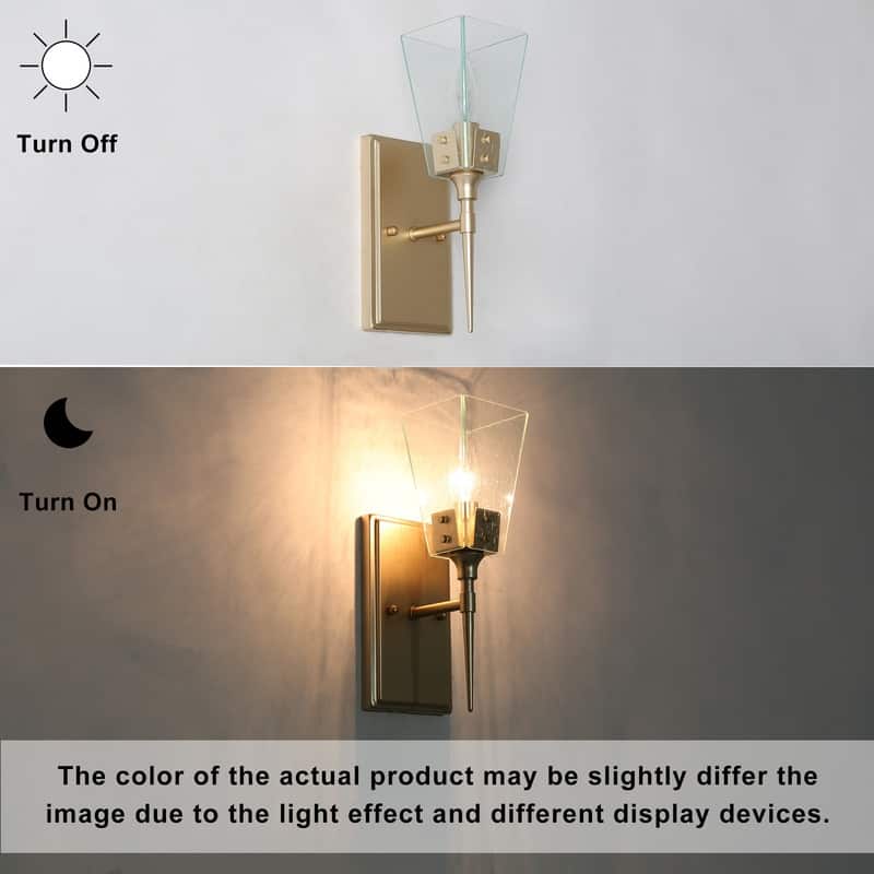 Modern Gold 1-Light LED Wall Sconce Single Bathroom Vanity Lights Foyer Entryway Powder room