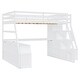 preview thumbnail 25 of 83, Loft Bed Frame wDesk and Storage Staircase, Wood Loft Bed with 7 Drawers and 2 Shelves, Kid's Loft Bed Study Bed with Staircase